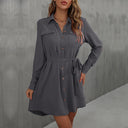 Women's Shirt Dress with Pockets & Tie Belt