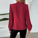 Chic Women's Ruffle Blouse with Bow Collar