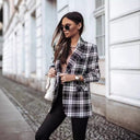 Chic Women's Checkered Blazer with Stylish Accents