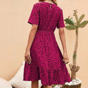Chic Cotton Dress with Flared Skirt and Dots