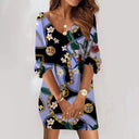 V-Neck Women's Playful Camouflage Dress