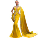 Chic Asymmetrical Evening Dress with Stunning Train