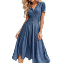 Stylish Women's Denim Midi Dress