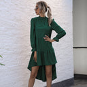 Chic Midi Dress with Ruffles and Long Sleeves