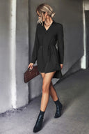 Chic Blouse Dress with Stylish Lacing and Button Accents