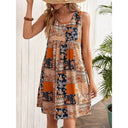 Vibrant Patchwork Linen Dress for Women