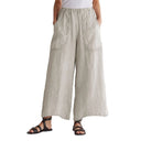 Women's Relaxed Linen Trousers with Elastic Waist and Convenient Pockets