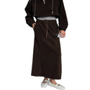 Chic Women's Long Skirt with Drawstring and Elastic Waist