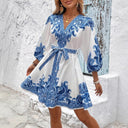 Embroidered A-Line Mini Dress for Women