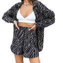 Zebra Print Women’s Short Sleeve Blouse