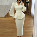 Chic Peplum Blouse with Romantic Accents for Women