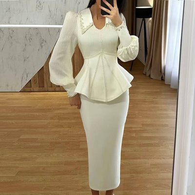 Chic Peplum Blouse with Romantic Accents for Women