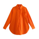 Chic Women's Long Sleeve Blouse in Fine Cotton