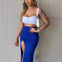 Chic High Waist Lace Skirt with Side Slit