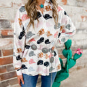 Colorful Print Women's Blouse Shirt - Relaxed Fit