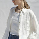 Chic Linen Blouse with Button Detailing for Women