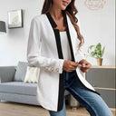 Chic Blazer Jacket with Contrast Accents for Women