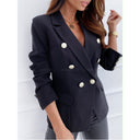 Chic Women's Double-Breasted Blazer with Stylish Lapels
