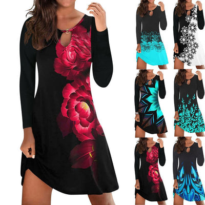 Floral V-Neck Women's Dress for Effortless Style