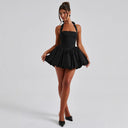 Chic A-Line Flared Skirt Halter Dress for Women