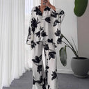 Floral Print Women's Blouse Ensemble