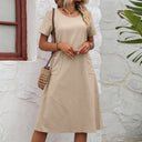 Chic Midi Dress for Women with Pocket Design