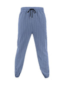 Striped Women's Pants with Elastic Waist and Side Pockets