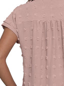 Textured Women's Blouse with Lapel Collar