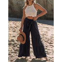 Chic Wide Pants with Tie Belt for Women