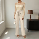 Chic Lace-Top Jumpsuit with Fitted Waist