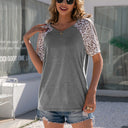 Animal Print Women's T-Shirt with American Neckline