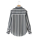 Chic Stripe Blouse with Classic Collar for Women