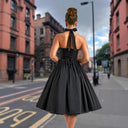 Off-Shoulder A-Line Cocktail Dress with Flared Skirt