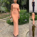 Chic Women's Maxi Dress with Asymmetrical Straps