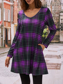 Women's Checkered Dress with Handy Side Pockets
