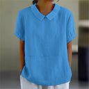 Classic Collar Short Sleeve Women's Blouse