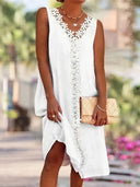 Chic Summer Dress with Lace Accents