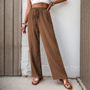 Women's Elastic Waistband Pants with Side Pockets