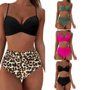 Stylish Women's High-Waist Animal Print Bikini