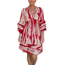 V-Neck Flared Skirt Beach Dress for Women