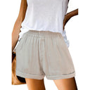 Chic Women's Chino Shorts with Elastic Waist and Handy Pockets