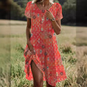 Chic Women's Asymmetrical Hem Dress with Pockets