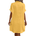 Chic Women's Shirt Dress with Button Placket and Pockets