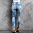 Trendy Women's Destroyed Jeans with Unique Animal Prints