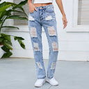 High-Waisted Destroyed Mom Jeans for Women