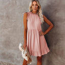 Chic Ruffle High Collar Dress for Women