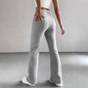 High Waist Wide-Leg Ribbed Pants for Women
