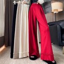 Chic Wide-Leg Trousers with Fringes for Women