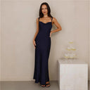Chic Satin Maxi Dress with Adjustable Straps for Women