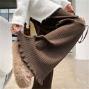 Flowy Knit Trousers with Chic Hem Design